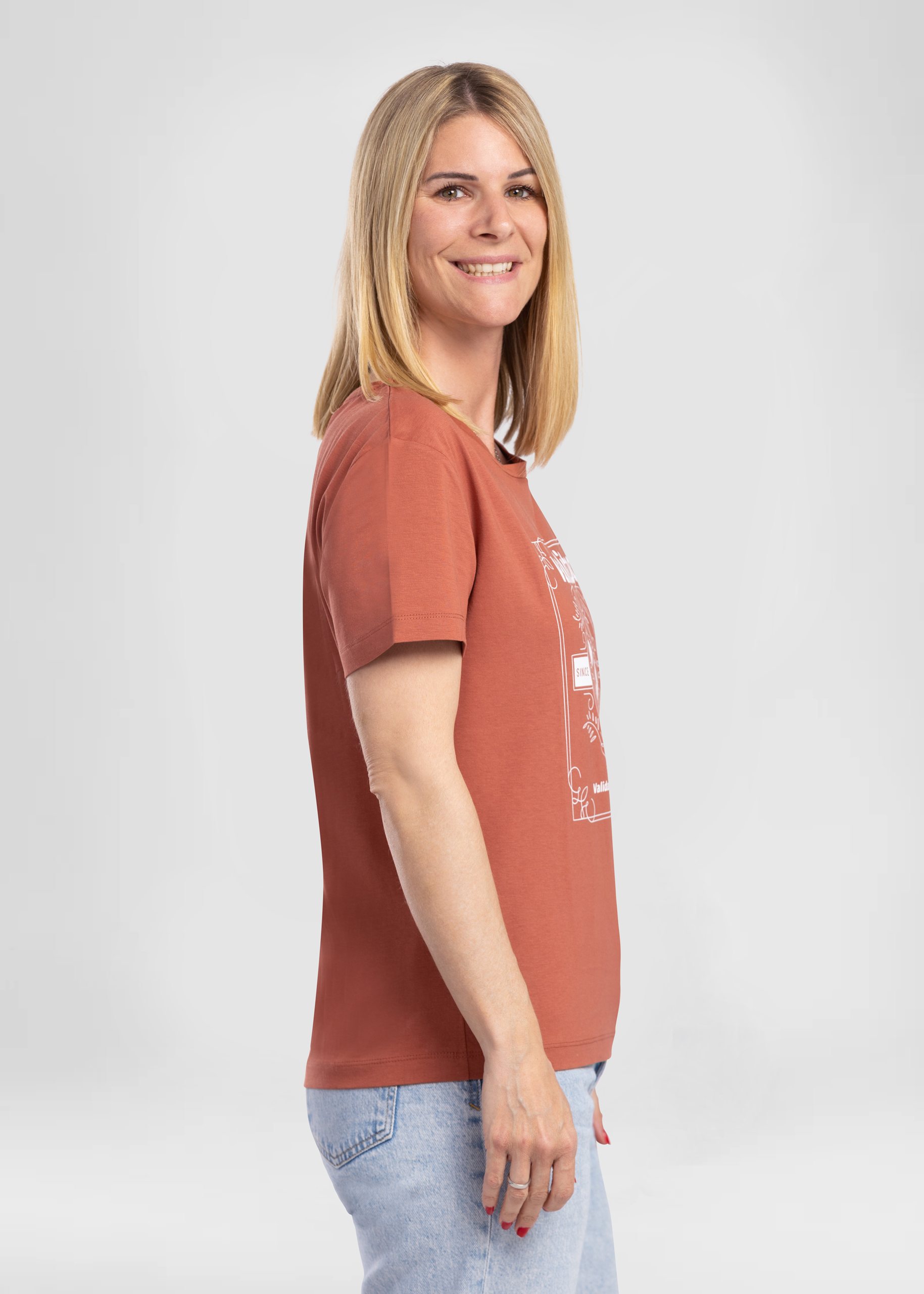 T-shirt valitool femme Time to Check Heritage Brown – vue de profil